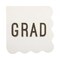 GRAD Graduation Cocktail Napkins – 18ct Scalloped 5" Beverage Napkins with Gold Foil Accents